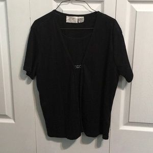 Kathie Lee Snap Front Short Sleeve Top EUC